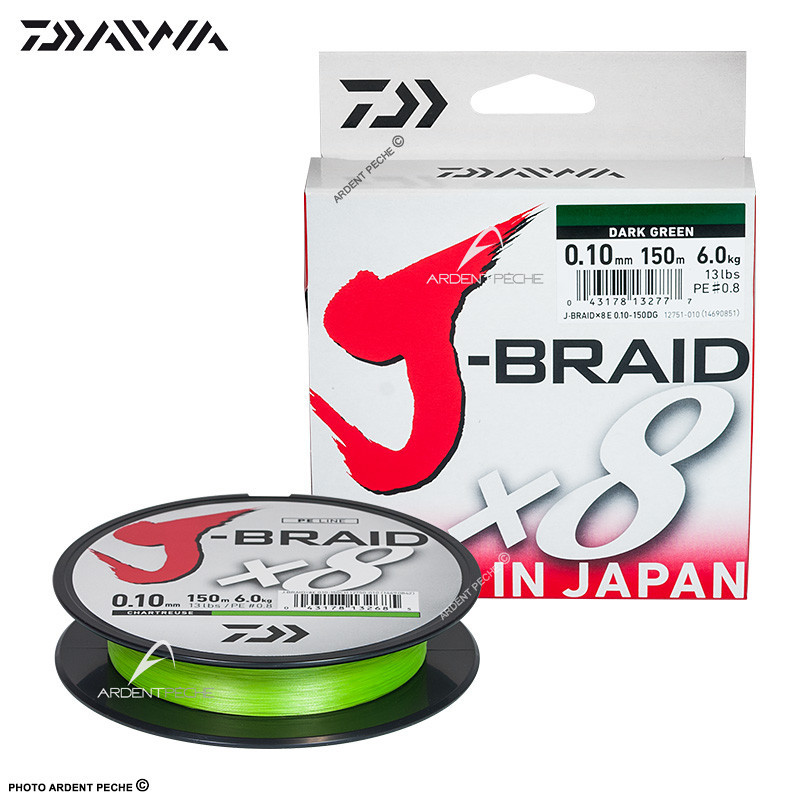 Tresse DAIWA J Braid X8 chartreuse 150m